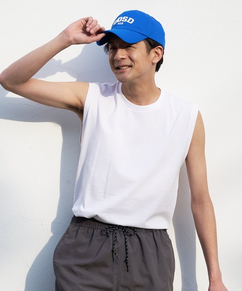 JEANS MATE(ジーンズメイト)の「汗染みの目立ちにくいTシャツ ZEROSTAIN ゼロステイン 撥水性 UVカット レイヤード ノースリーブ(タンクトップ・メンズ・ネイビー/ブラック/ホワイト・X-LARGE/MEDIUM/LARGE)」の8枚目の写真