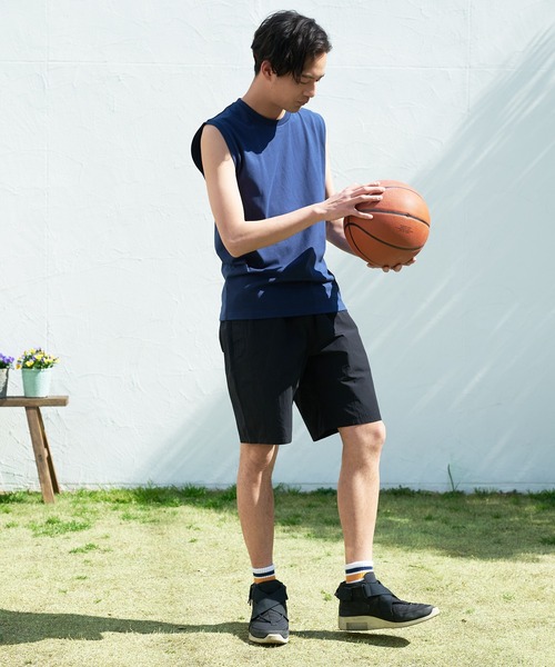 JEANS MATE(ジーンズメイト)の「汗染みの目立ちにくいTシャツ ZEROSTAIN ゼロステイン 撥水性 UVカット レイヤード ノースリーブ(タンクトップ・メンズ・ネイビー/ブラック/ホワイト・X-LARGE/MEDIUM/LARGE)」の11枚目の写真