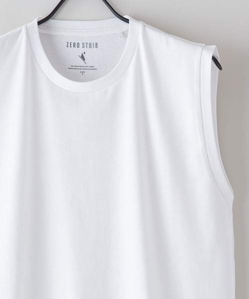 JEANS MATE(ジーンズメイト)の「汗染みの目立ちにくいTシャツ ZEROSTAIN ゼロステイン 撥水性 UVカット レイヤード ノースリーブ(タンクトップ・メンズ・ネイビー/ブラック/ホワイト・X-LARGE/MEDIUM/LARGE)」の18枚目の写真