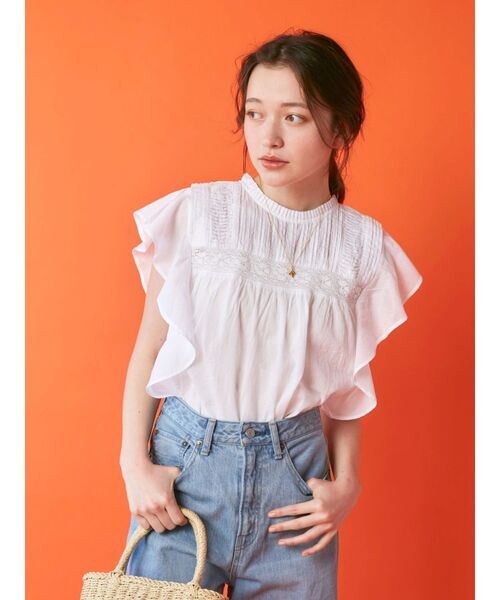Ungrid（アングリッド）の「コットンノースリフリルブラウス（シャツ/ブラウス・レディース・オレンジ/ブラック/オフホワイト・FREE）」の9枚目の写真