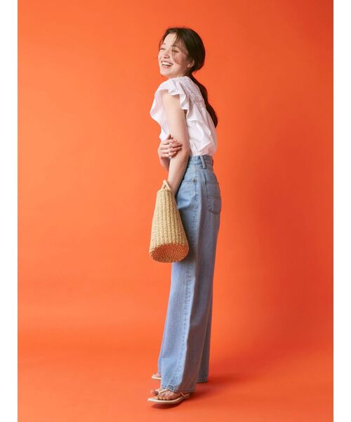 Ungrid（アングリッド）の「コットンノースリフリルブラウス（シャツ/ブラウス・レディース・オレンジ/ブラック/オフホワイト・FREE）」の13枚目の写真