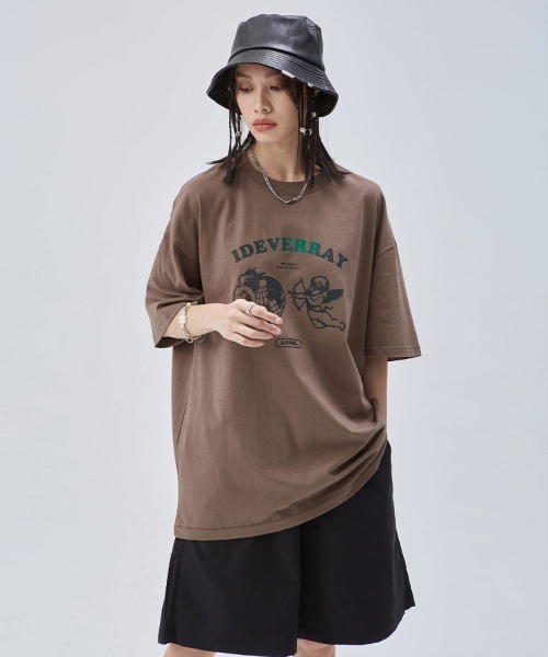 Ressaca（レサーカ）の「オーバーサイズ グラフィックロゴプリント クルーネック半袖Tシャツ（Tシャツ/カットソー・メンズ・ホワイト×ブラック/グリーン/ブラウン/ブラック/ホワイト/ブラック×ホワイト/ブラウン系その他・L/M/XL）」の6枚目の写真