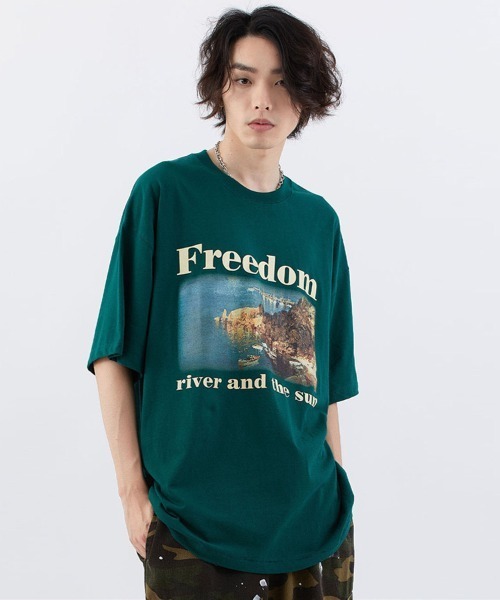 Ressaca（レサーカ）の「オーバーサイズ グラフィックロゴプリント クルーネック半袖Tシャツ（Tシャツ/カットソー・メンズ・ホワイト×ブラック/グリーン/ブラウン/ブラック/ホワイト/ブラック×ホワイト/ブラウン系その他・L/M/XL）」の19枚目の写真