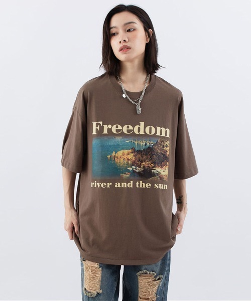 Ressaca（レサーカ）の「オーバーサイズ グラフィックロゴプリント クルーネック半袖Tシャツ（Tシャツ/カットソー・メンズ・ホワイト×ブラック/グリーン/ブラウン/ブラック/ホワイト/ブラック×ホワイト/ブラウン系その他・L/M/XL）」の15枚目の写真