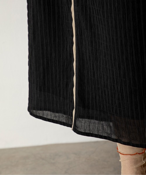 MILLION CARATS(ミリオンカラッツ)の「バックスタイルまで抜け目なく!ゆったりとしたフォルムでナチュラルな印象を与えるシアーカフタンワンピース(ワンピース・レディース・ブラック/マルチ/オフホワイト・FREE)」の5枚目の写真