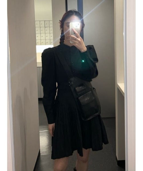 【セール】BELTED PLEATS MINI ドレス（ワンピース）｜MOUSSY（マウジー）