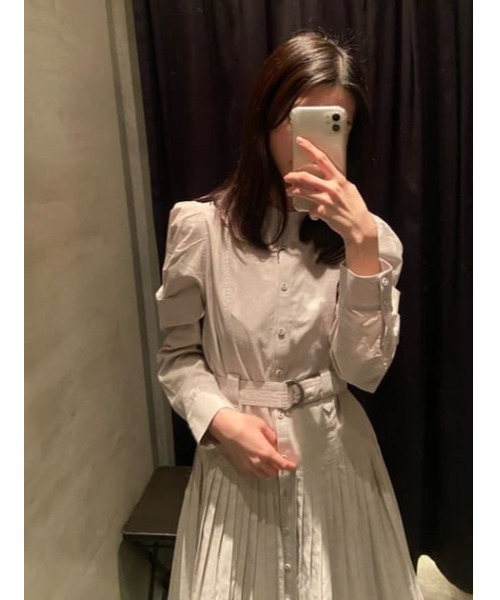 【セール】BELTED PLEATS MINI ドレス（ワンピース）｜MOUSSY（マウジー）