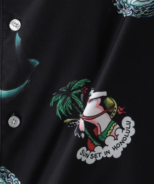 RAGEBLUE(レイジブルー)の「エドハーディコラボ総柄デザインシャツ(シャツ/ブラウス・メンズ・ブラック/ネイビー・MEDIUM/LARGE)」の9枚目の写真