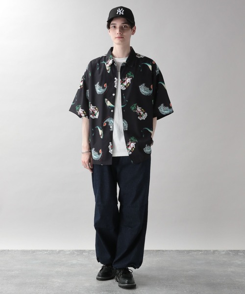 RAGEBLUE(レイジブルー)の「エドハーディコラボ総柄デザインシャツ(シャツ/ブラウス・メンズ・ブラック/ネイビー・MEDIUM/LARGE)」の7枚目の写真