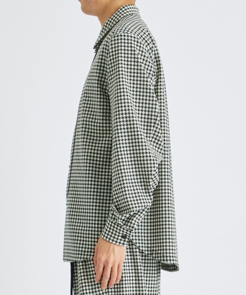 ETHOSENS(エトセンス)の「【ETHOSENS/エトセンス】Houndstooth shirt(シャツ/ブラウス・メンズ・キナリ/ネイビー・1/2)」の5枚目の写真