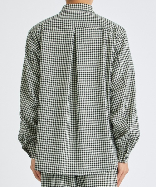 ETHOSENS(エトセンス)の「【ETHOSENS/エトセンス】Houndstooth shirt(シャツ/ブラウス・メンズ・キナリ/ネイビー・1/2)」の6枚目の写真