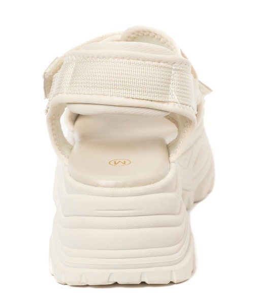 R&E(アールアンドイー)の「【R&E】ベルテッドロゴタグ厚底スポーツサンダル(サンダル・レディース・ブラック/アイボリー・S/M/L/LL)」の8枚目の写真