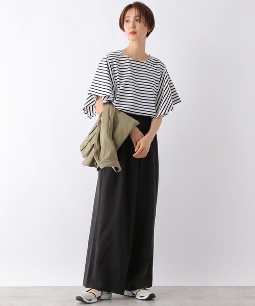LEPSIM(レプシィム)の「マルチ機能ソデヘンカT 163541(Tシャツ/カットソー・レディース・ブラック/ブラック×ホワイト/オフホワイト/ライトグリーン/ライトパープル・FREE)」の19枚目の写真