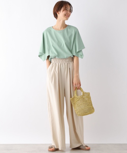 LEPSIM(レプシィム)の「マルチ機能ソデヘンカT 163541(Tシャツ/カットソー・レディース・ブラック/ブラック×ホワイト/オフホワイト/ライトグリーン/ライトパープル・FREE)」の13枚目の写真