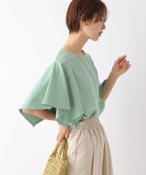 LEPSIM(レプシィム)の「マルチ機能ソデヘンカT 163541(Tシャツ/カットソー・レディース・ブラック/ブラック×ホワイト/オフホワイト/ライトグリーン/ライトパープル・FREE)」の7枚目の写真