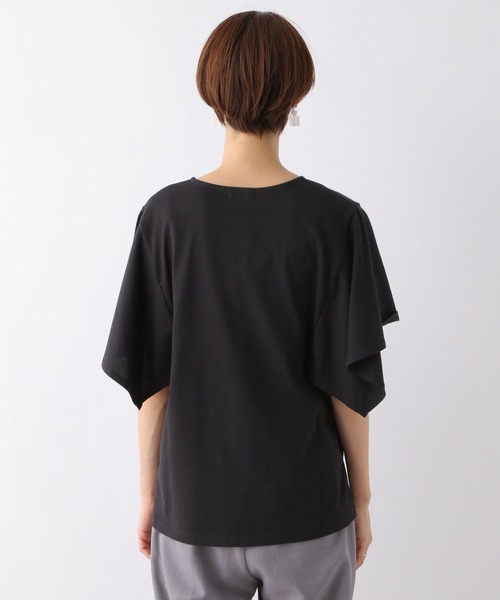 LEPSIM(レプシィム)の「マルチ機能ソデヘンカT 163541(Tシャツ/カットソー・レディース・ブラック/ブラック×ホワイト/オフホワイト/ライトグリーン/ライトパープル・FREE)」の22枚目の写真