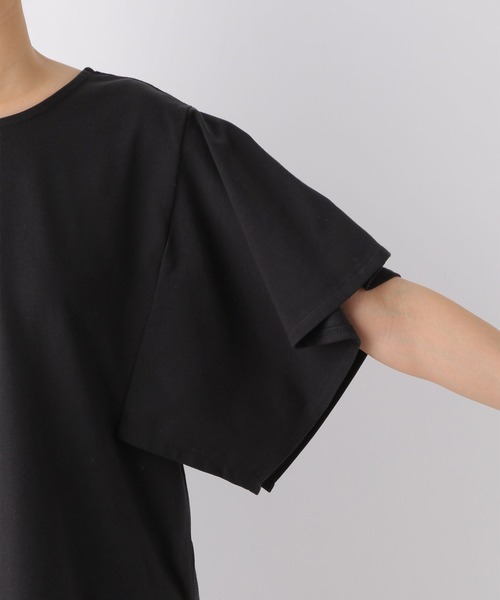 LEPSIM(レプシィム)の「マルチ機能ソデヘンカT 163541(Tシャツ/カットソー・レディース・ブラック/ブラック×ホワイト/オフホワイト/ライトグリーン/ライトパープル・FREE)」の14枚目の写真