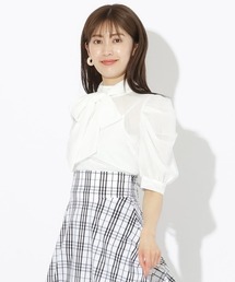 チュールレーヤードブラウス