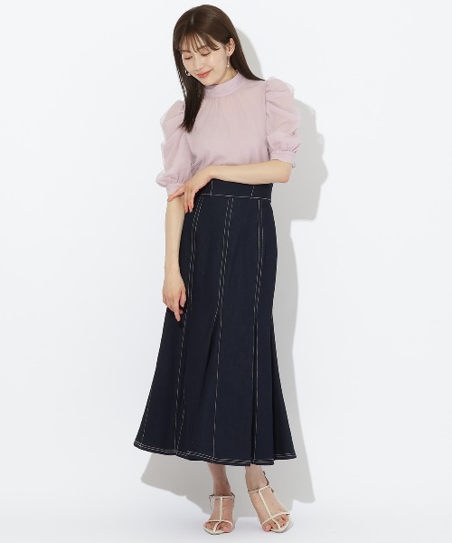 AND COUTURE(アンドクチュール)の「チュールレーヤードブラウス(シャツ/ブラウス・レディース・ピンク/オフホワイト/ライトグレー/ベージュ・MEDIUM)」の16枚目の写真