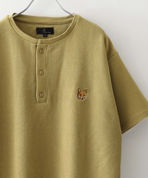 ZIP FIVE（ジップファイブ）の「【ZIP FIVE】 ドライワッフル クルー ＆ ヘンリー 動物 ワンポイント 半袖 Tシャツ 猫 / キツネ（Tシャツ/カットソー・メンズ）」