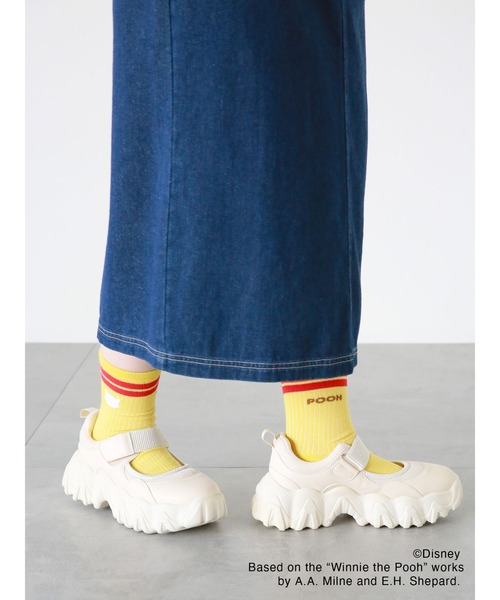 ehka sopo(エヘカソポ)の「【Disney】くまのプーさん/ラインソックス(ソックス/靴下・レディース・オフホワイト/マスタード・フリ-)」の10枚目の写真
