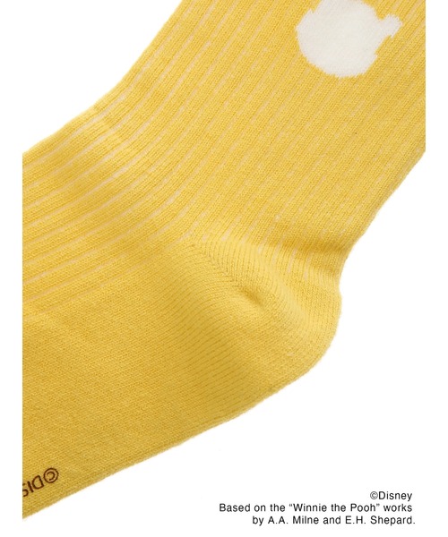 ehka sopo(エヘカソポ)の「【Disney】くまのプーさん/ラインソックス(ソックス/靴下・レディース・オフホワイト/マスタード・フリ-)」の18枚目の写真