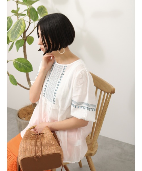 ルルゲッタ　チェリー刺繍ブラウス ルルゲッタ チェリー刺繍ブラウス ルルゲッタ チェリー刺繍ブラウス