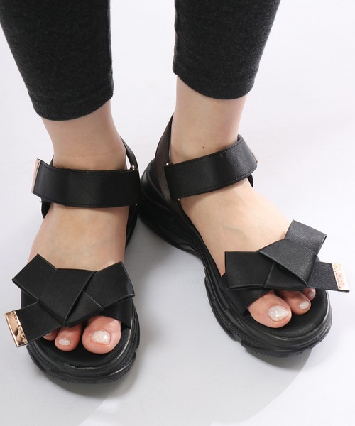 kitson（キットソン）の「kitson リボンアッパー 厚底サンダル