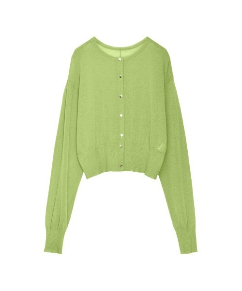 Re:EDIT（リエディ）の「[新色追加][サステナブル][接触冷感]前後2WAY無地orボーダーシアーニットカーディガン（カーディガン/ボレロ・レディース・ホワイト×ブラック/ブラック/ホワイト/ブラウン/レッド/ライム/ブルー/ベージュ/ベージュ×ブラック/チャコールグレー/ラベンダー・LARGE/MEDIUM）」の8枚目の写真