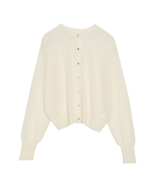 Re:EDIT（リエディ）の「[新色追加][サステナブル][接触冷感]前後2WAY無地orボーダーシアーニットカーディガン（カーディガン/ボレロ・レディース・ホワイト×ブラック/ブラック/ホワイト/ブラウン/レッド/ライム/ブルー/ベージュ/ベージュ×ブラック/チャコールグレー/ラベンダー・LARGE/MEDIUM）」の19枚目の写真