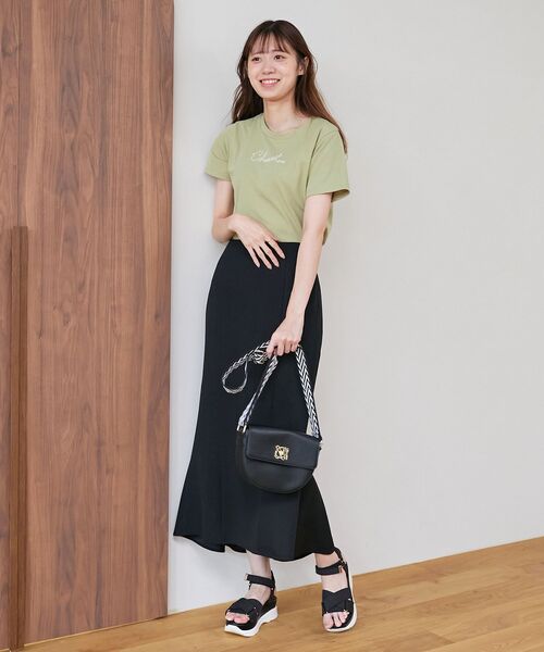 MAJESTIC LEGON（マジェスティックレゴン）の「パールロゴTee（Tシャツ/カットソー・レディース・オフホワイト/ブルー/ブラック/ライトグリーン・MEDIUM）」の5枚目の写真