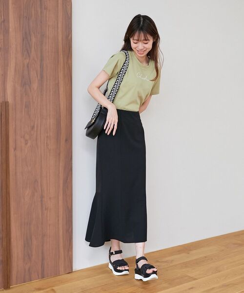 MAJESTIC LEGON（マジェスティックレゴン）の「パールロゴTee（Tシャツ/カットソー・レディース・オフホワイト/ブルー/ブラック/ライトグリーン・MEDIUM）」の9枚目の写真