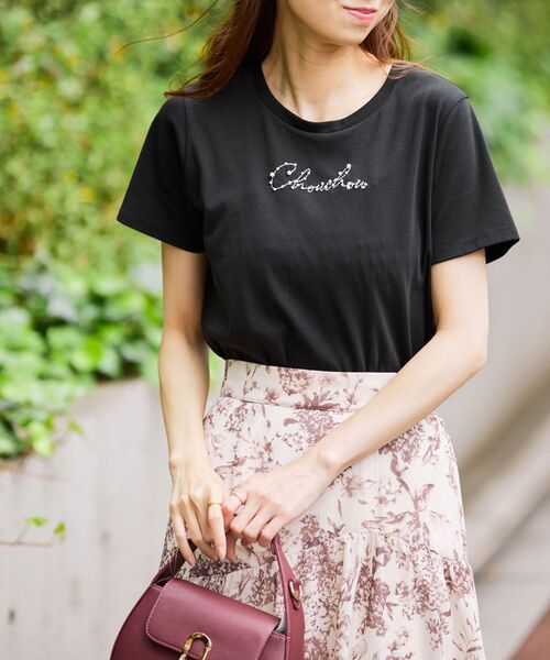 MAJESTIC LEGON（マジェスティックレゴン）の「パールロゴTee（Tシャツ/カットソー・レディース・オフホワイト/ブルー/ブラック/ライトグリーン・MEDIUM）」の21枚目の写真