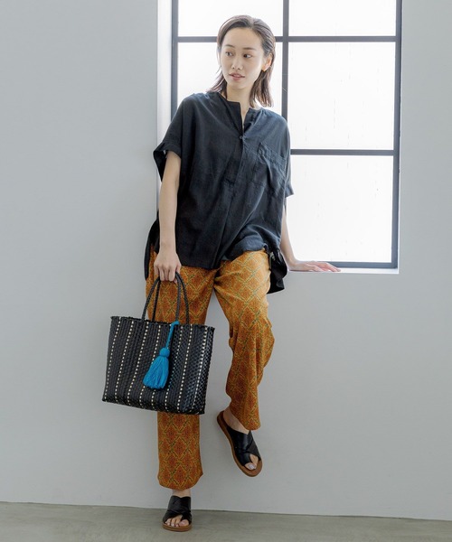 niko and...（ニコアンド）の「リフレッシュリネンレーヨンスキッパー（シャツ/ブラウス・レディース・ブラック/カーキ/アイボリー/オフホワイト・MEDIUM/LARGE）」の19枚目の写真