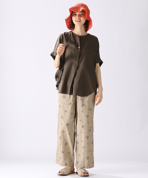 niko and...（ニコアンド）の「リフレッシュリネンレーヨンスキッパー（シャツ/ブラウス・レディース・ブラック/カーキ/アイボリー/オフホワイト・MEDIUM/LARGE）」の6枚目の写真