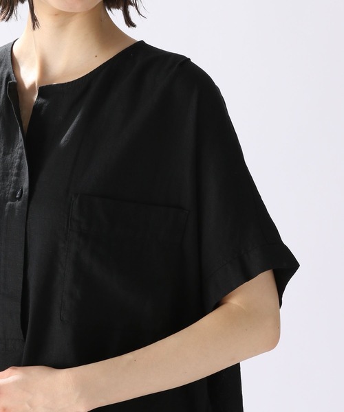 kj0315出品 セール】リフレッシュリネンレーヨンスキッパー（シャツ/ブラウス