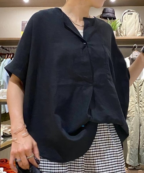 セール】リフレッシュリネンレーヨンスキッパー（シャツ/ブラウス