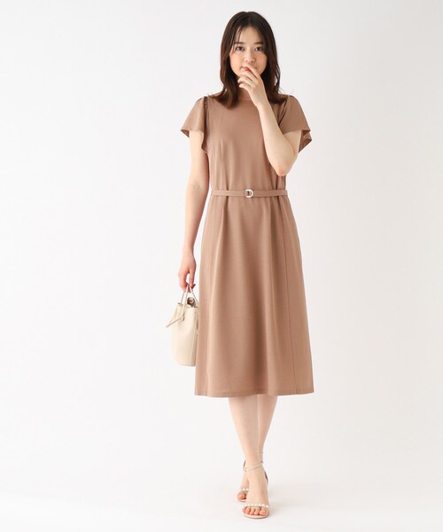 リネンタッチジャージワンピース【UV/吸水速乾/洗濯機洗い可】