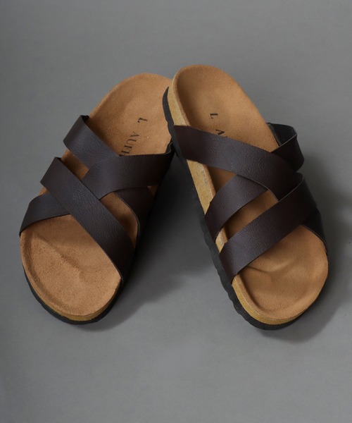 SITRY(シトリー)の「PU comfort design sandals/フェイクレザー コンフォート デザイン サンダル(サンダル・メンズ・ブラック/ブラウン・M/L)」の2枚目の写真