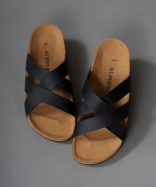 SITRY(シトリー)の「PU comfort design sandals/フェイクレザー コンフォート デザイン サンダル(サンダル・メンズ・ブラック/ブラウン・M/L)」の3枚目の写真