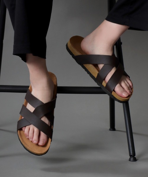 SITRY(シトリー)の「PU comfort design sandals/フェイクレザー コンフォート デザイン サンダル(サンダル・メンズ・ブラック/ブラウン・M/L)」の22枚目の写真