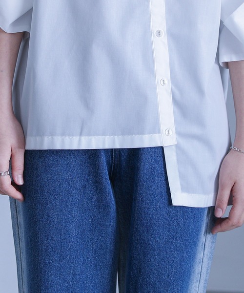 kOhAKU（コハク）の「『デザインスリーブアシメシャツ』（シャツ/ブラウス・レディース・ブラック/オフホワイト・FREE）」の14枚目の写真