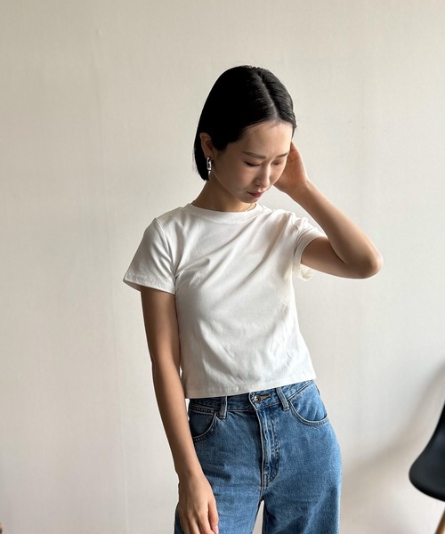 Kotoe(コトエ)の「【高レビュー】万能ミニ丈Tシャツ ミニT(Tシャツ/カットソー・レディース・ホワイト/ブラック/オリーブ/ワイン・FREE)」の20枚目の写真