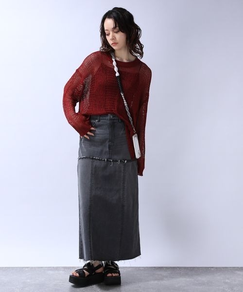 JEANASIS（ジーナシス）の「キリカエデニムロングスカート/963927（デニムスカート・レディース・ブラック/ブラウン/ブルー系その他・SMALL/MEDIUM）」の10枚目の写真