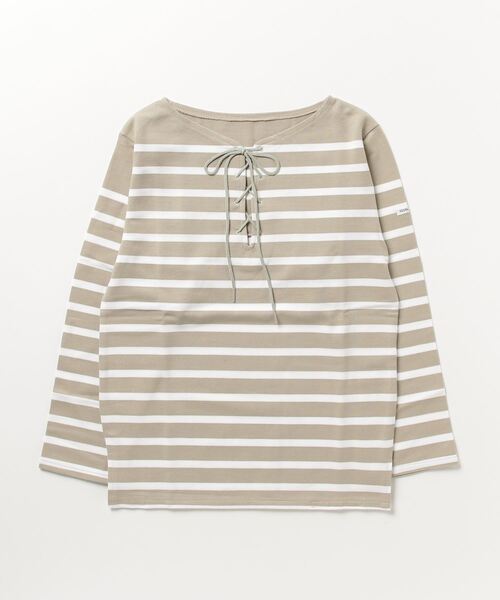 YOUNG&OLSEN The DRYGOODS STORE(ヤングアンドオルセン)の「【YOUNG & OLSEN The DRYGOODS STORE】/BASQUE LACE-UP LS TEE(Tシャツ/カットソー・レディース・ホワイト系その他/その他・1/2)」の1枚目の写真