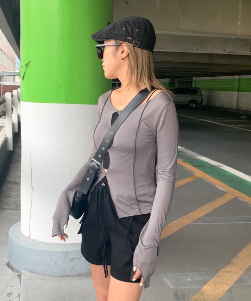 SHAGGIE(シャギー)の「コットンハンチング帽(ハンチング/ベレー帽・レディース・ブラック/ベージュ・FREE)」の7枚目の写真