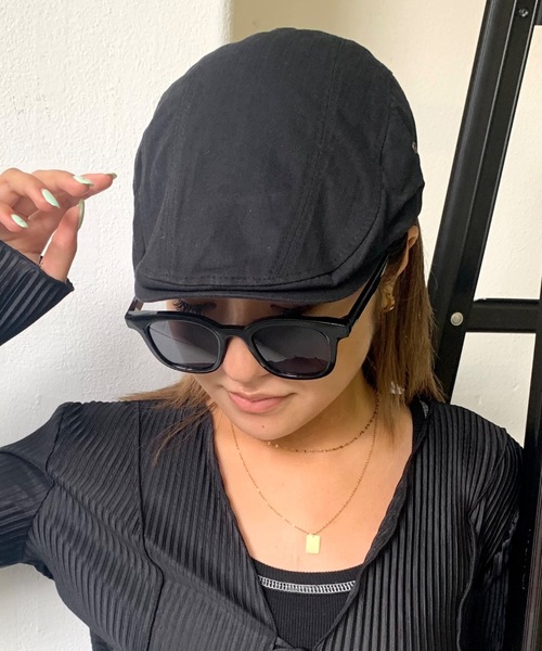 SHAGGIE(シャギー)の「コットンハンチング帽(ハンチング/ベレー帽・レディース・ブラック/ベージュ・FREE)」の4枚目の写真