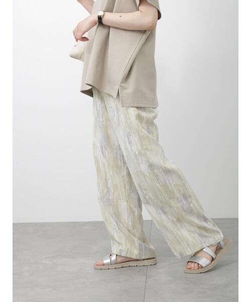 Samansa Mos2 blue（サマンサモスモスブルー）の「水彩幾何学柄イージーパンツ（その他パンツ・レディース・グレー/イエロー/ブルー・F）」の3枚目の写真