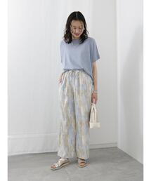 Samansa Mos2 blue | 水彩幾何学柄イージーパンツ(その他パンツ)