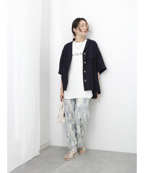 Samansa Mos2 blue（サマンサモスモスブルー）の「水彩幾何学柄イージーパンツ（その他パンツ・レディース・グレー/イエロー/ブルー・F）」の6枚目の写真